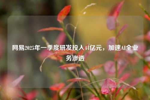 网易2025年一季度研发投入44亿元，加速AI全业务渗透  第1张