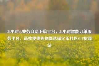 24小时dy业务自助下单平台，24小时智能订单服务平台，高效便捷购物新选择亿乐社区SUP货源站