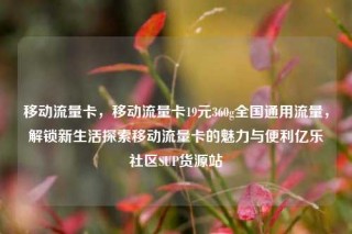 移动流量卡，移动流量卡19元360g全国通用流量，解锁新生活探索移动流量卡的魅力与便利亿乐社区SUP货源站
