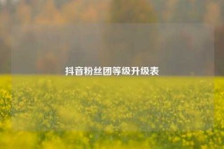 抖音粉丝团等级升级表