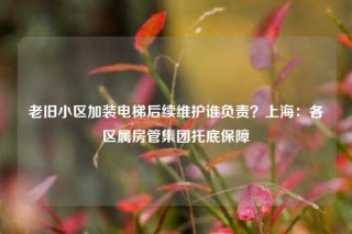 老旧小区加装电梯后续维护谁负责？上海：各区属房管集团托底保障