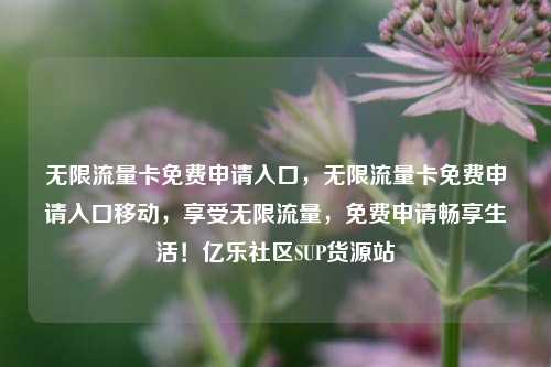 无限流量卡免费申请入口，无限流量卡免费申请入口移动，享受无限流量	，免费申请畅享生活！亿乐社区SUP货源站  第1张