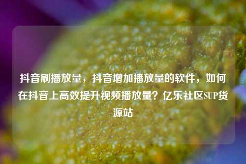 抖音刷播放量，抖音增加播放量的软件	，如何在抖音上高效提升视频播放量？亿乐社区SUP货源站  第1张