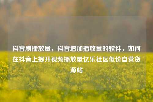 抖音刷播放量	，抖音增加播放量的软件，如何在抖音上提升视频播放量亿乐社区低价自营货源站  第1张